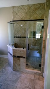 Semi framless glass shower doors in Pensacola
